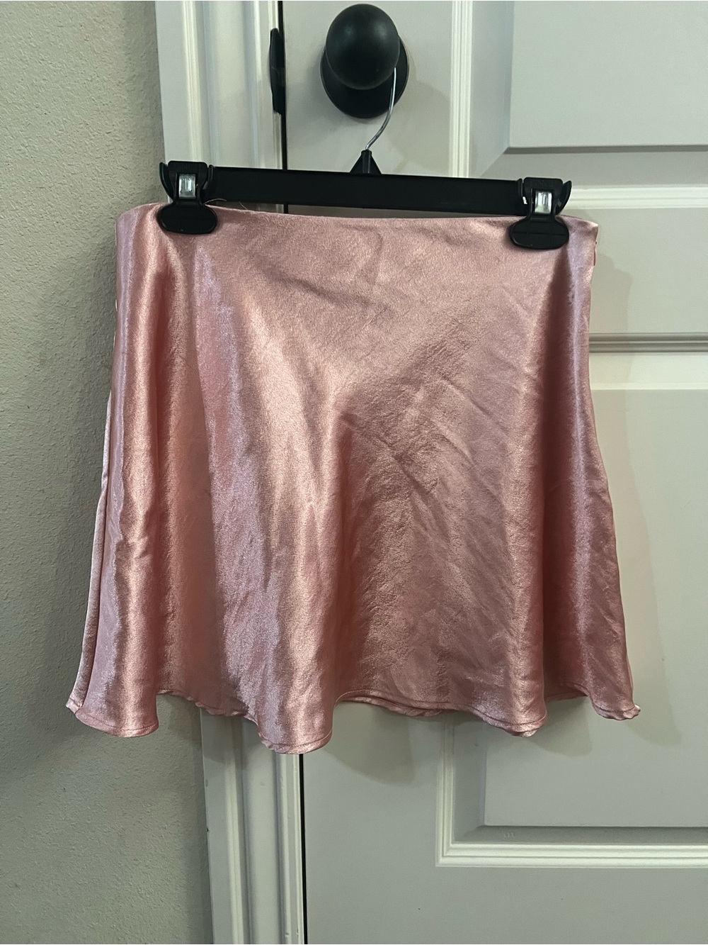 Double Zero Shiny Blush Pink A-Line Mini Skirt